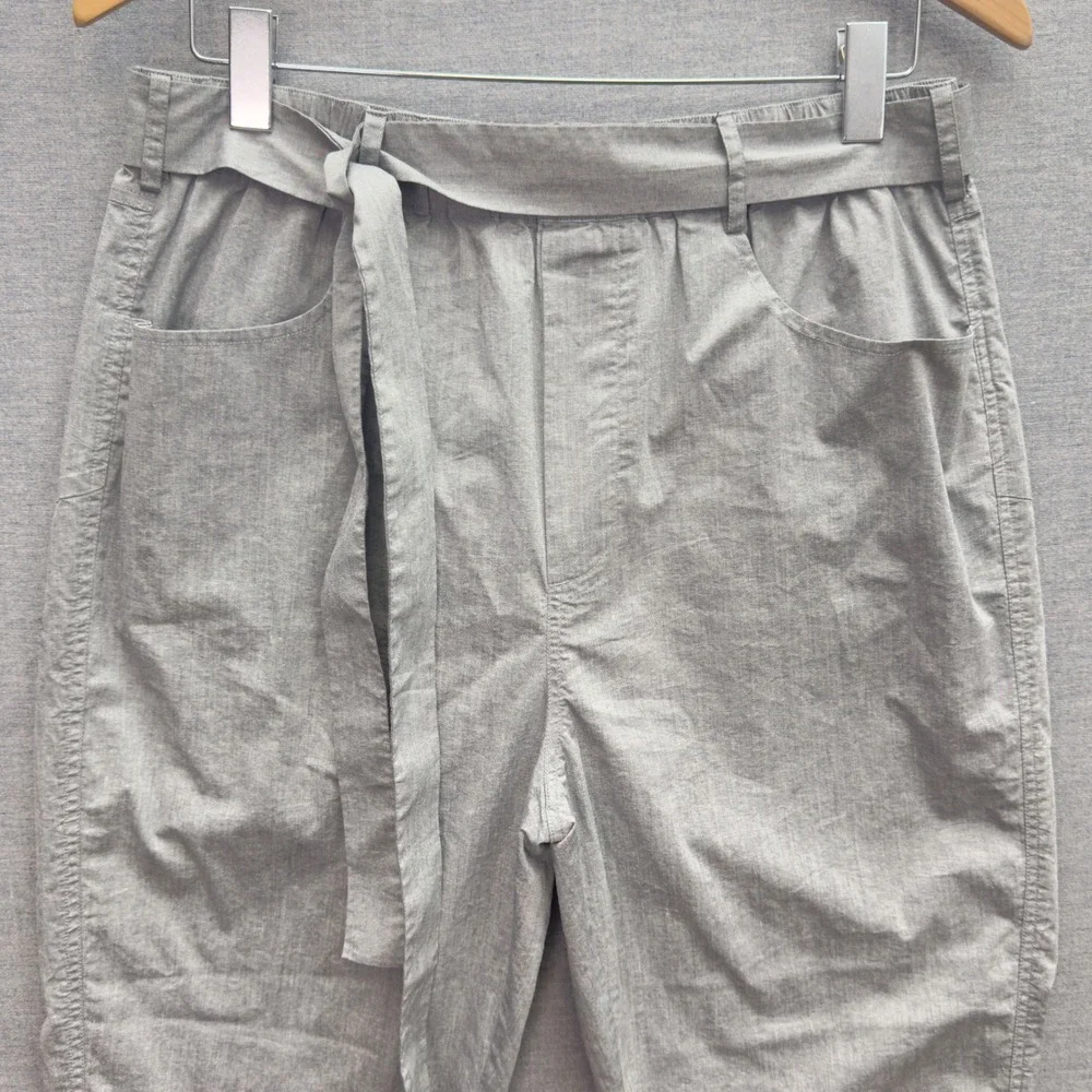 ORTTU Mens London Pants Gray Cropped Tapered Belted Elastic Waist‎ Size M